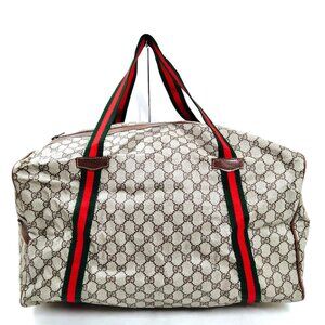 Vintage Gucci Boston Bag Sherry Line Brown PVC 3951415